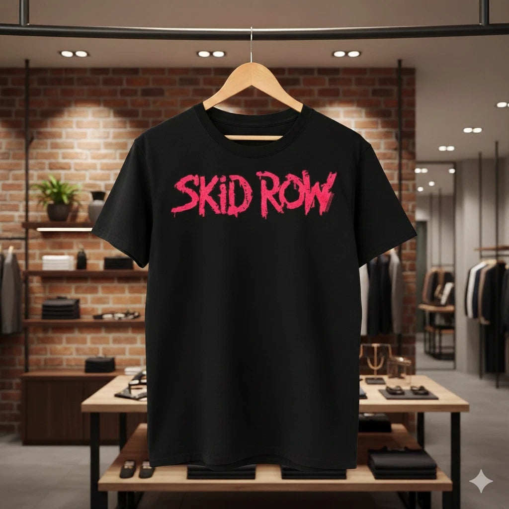 Skid Row Classic Logo Vintage Rock Band T-Shirt (Black) - T674