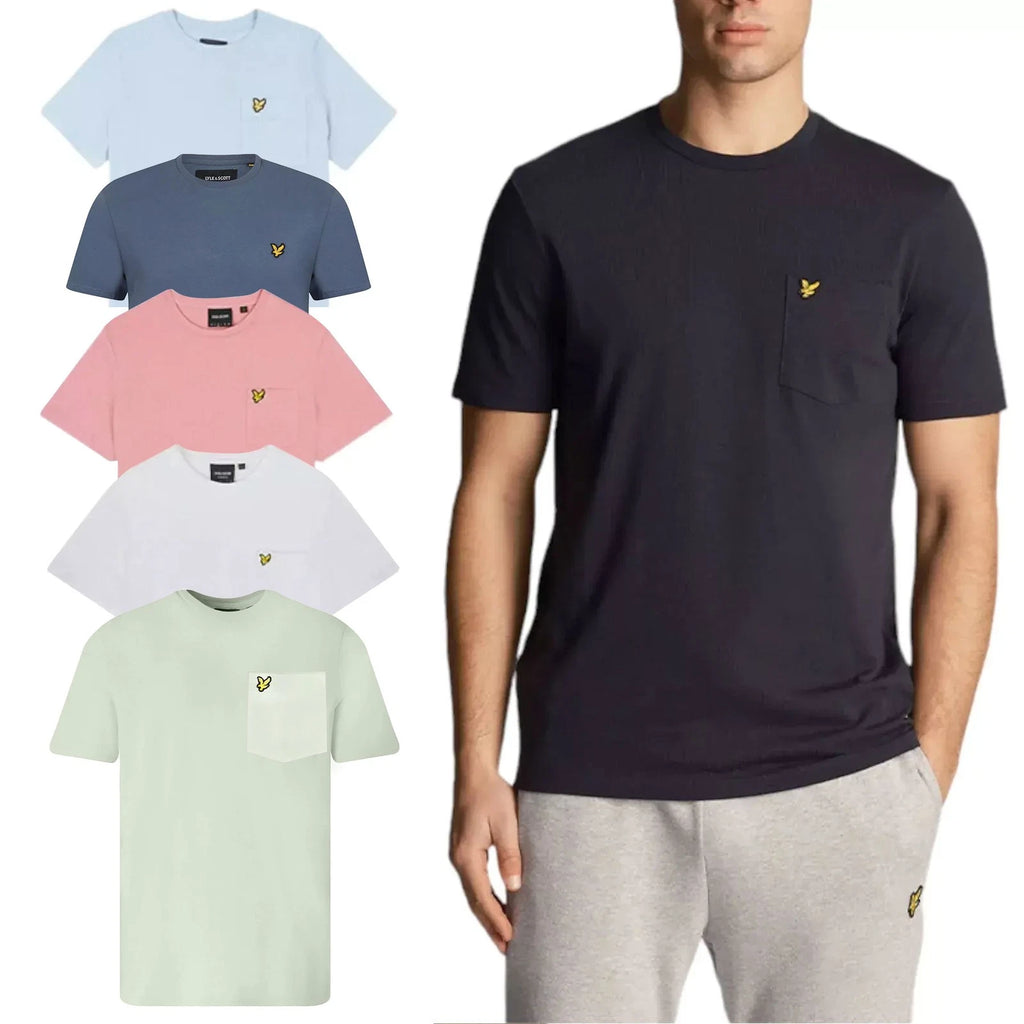 Lyle & Scott Mens Short Sleeve T Shirts Pocket Regular Fit Summer Cotton Tee NEW