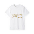 LUXGONSNI Gold Logo T Shirt Luxury Minimalist Streetwear Tee Men Women