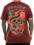 Sullen Men's Cobra Short Sleeve Premium T-shirt Tattoo Snake and Skull Tee