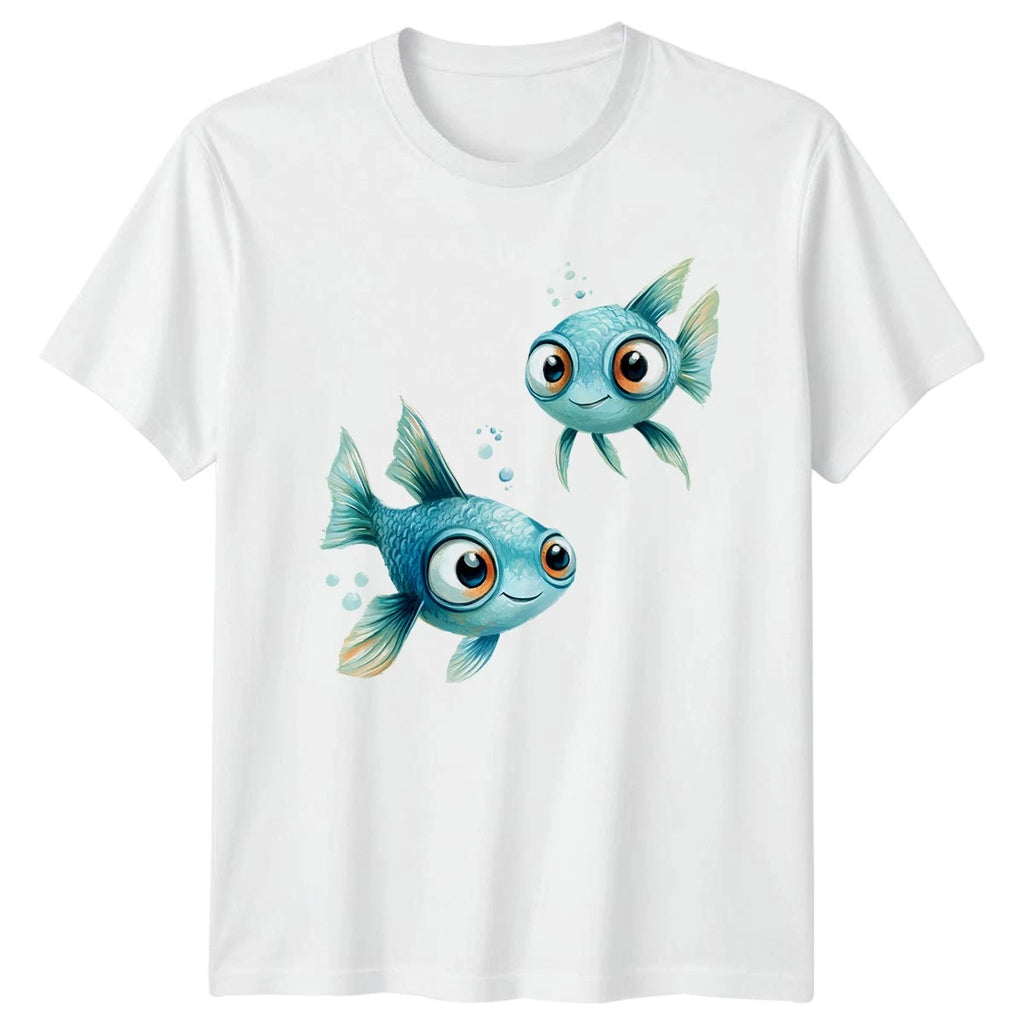 Cute Blue Fish T-Shirt Aquatic Ocean Nature Birthday Gift For Him And Her