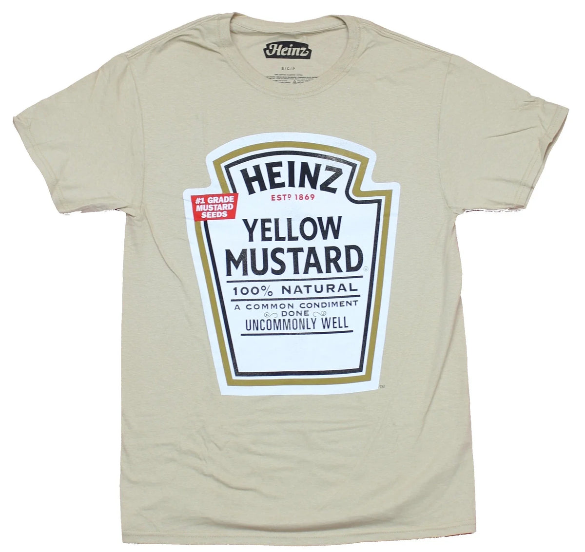 Heinz Yellow Mustard Adult New T-Shirt  -  Classic Bottle Label Pic