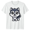 Cute Husky Puppy Dog Animals Mens T-Shirt Womens Tee Graphic Unisex Pet Lover