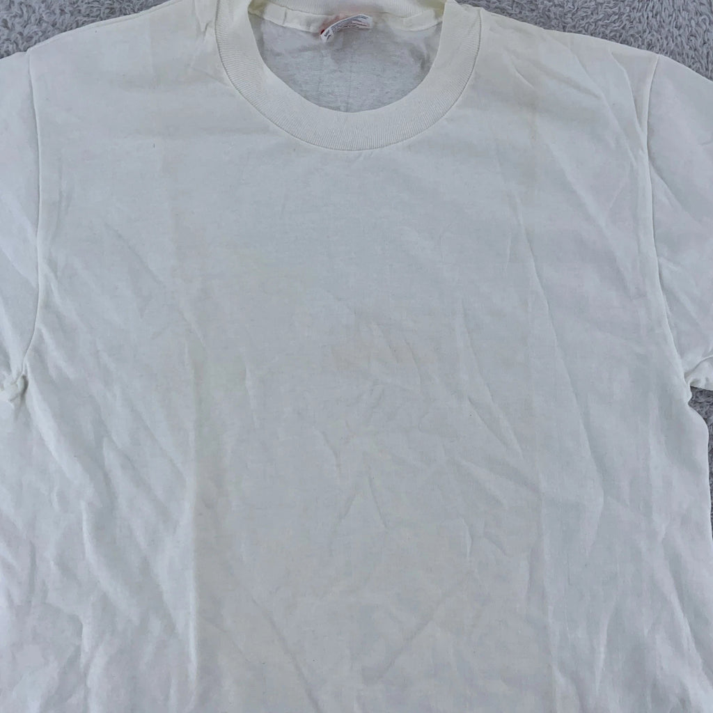 Vintage Blank White Hanes Shirt Mens Medium Heavyweight Tee T-Shirt 90s