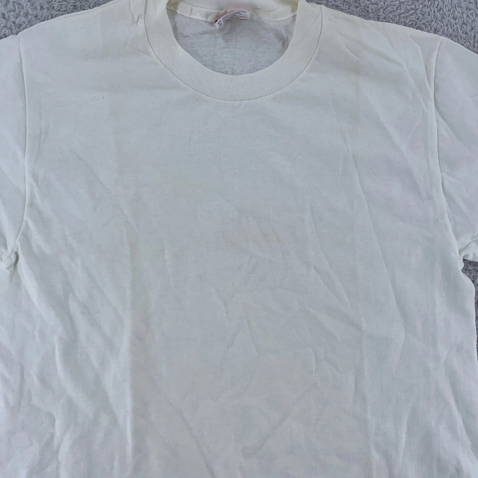 Vintage Blank White Hanes Shirt Mens Medium Heavyweight Tee T-Shirt 90s