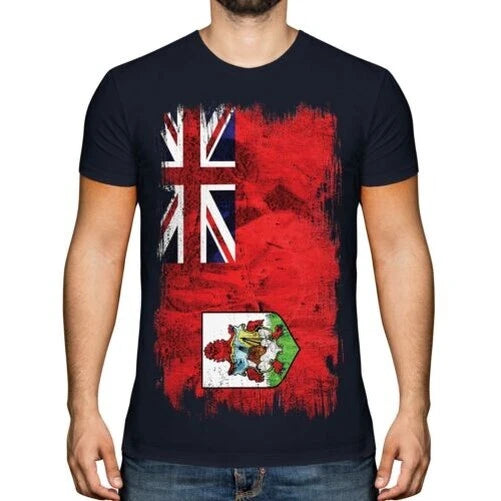 BERMUDA GRUNGE FLAG MENS T-SHIRT TEE TOP BERMUDIAN FOOTBALL BERMUDAN GIFT SHIRT