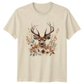 Boho Deer Floral T-Shirt Woodland Nature Gift For Him And Her