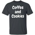 Coffee and Cookies Unisex Tshirt baker cookie lover Black Dark Heather Navy
