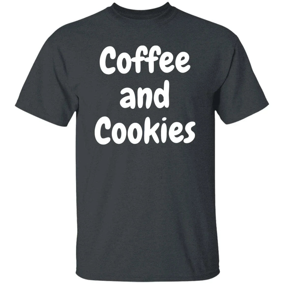 Coffee and Cookies Unisex Tshirt baker cookie lover Black Dark Heather Navy
