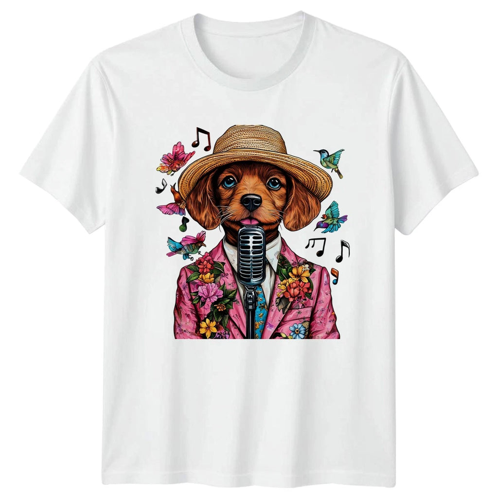 Cute Singing Dog T-Shirt Music Lover