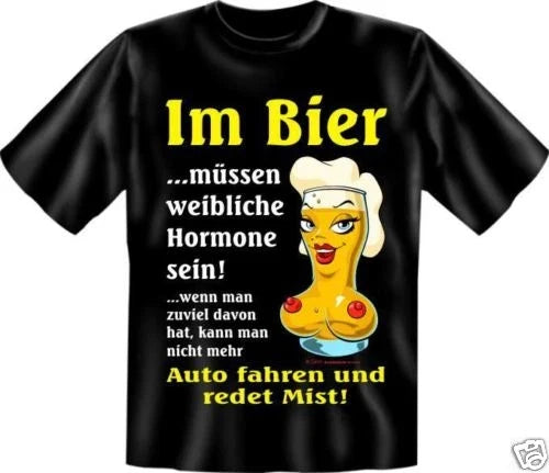 Men's T-Shirt Beer Hormone Funny Quotes Shirts Men's Birthday Gifts