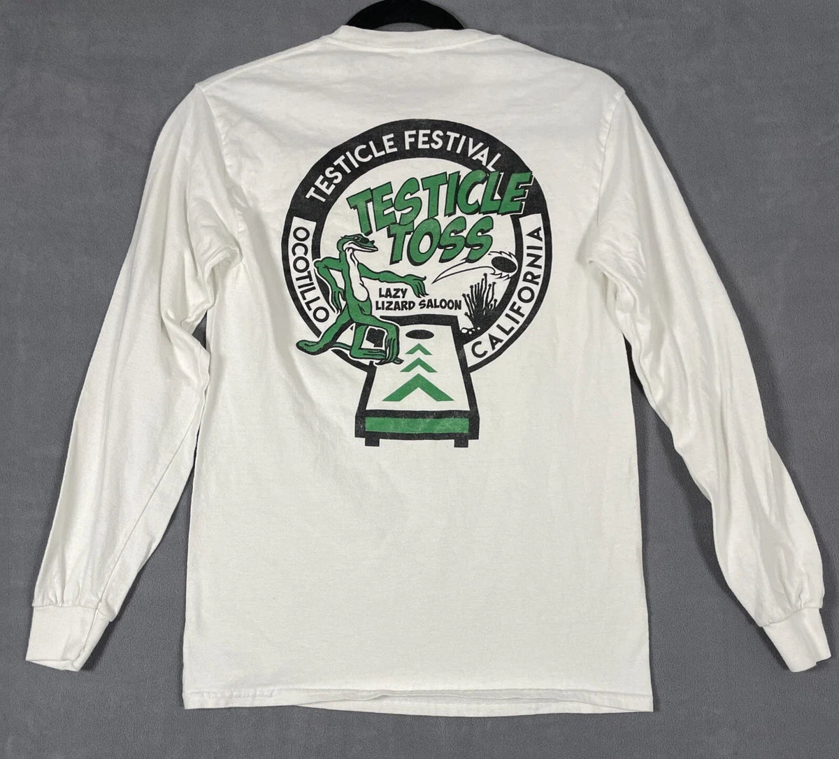 Testicle Festival testicle toss long sleeve t shirt Lazy Lizard Saloon Ocotillo