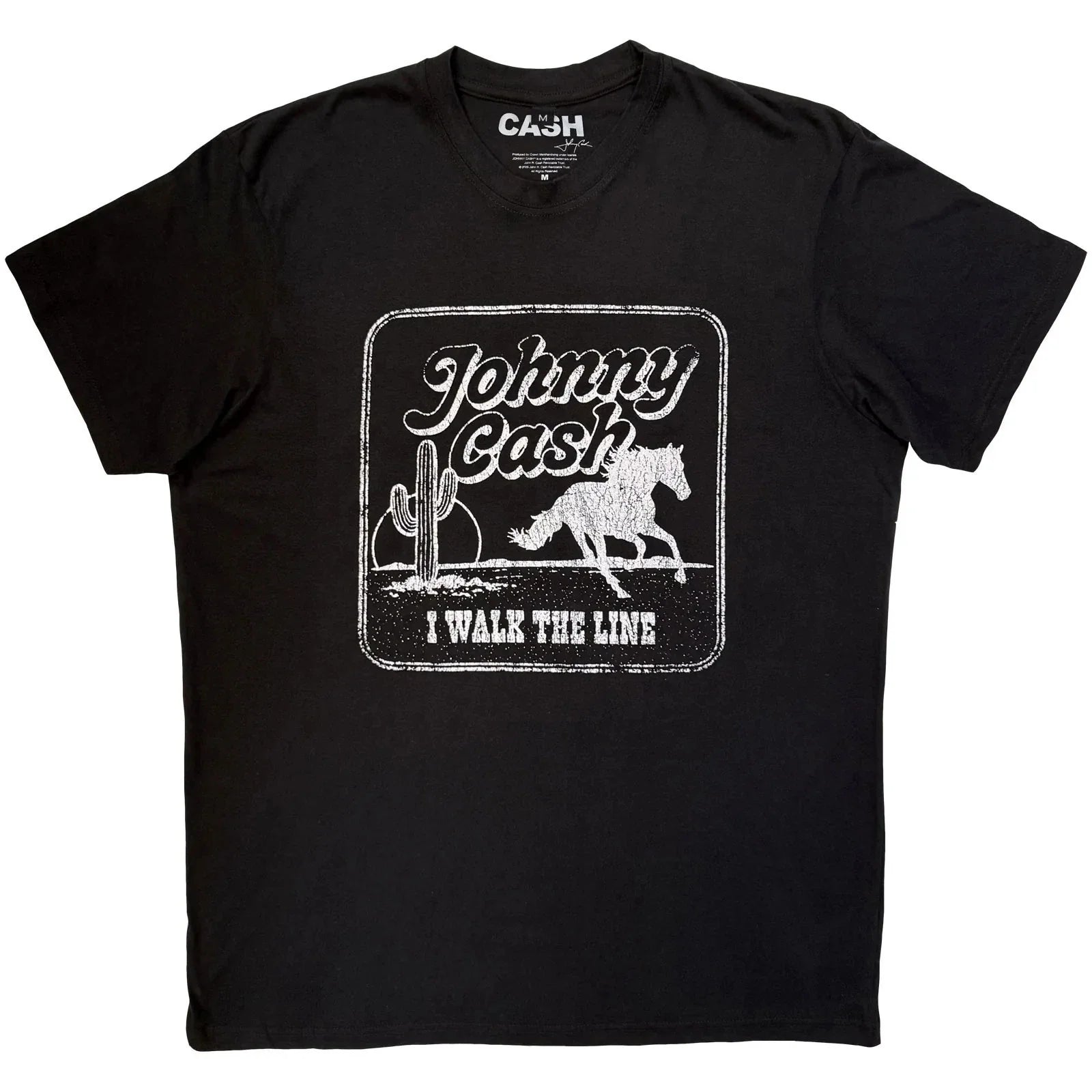 Johnny Cash  Premium Carbon T-Shirt: I Walk The Line (Black) OFFICIAL NEW