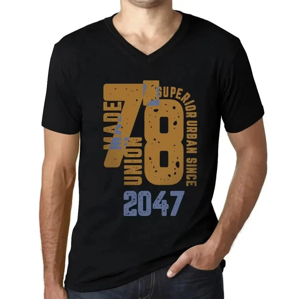 Men's Graphic T-Shirt V Neck Superior Urban Style Since 2047 Eco-Friendly