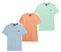 Superdry T Shirt Crew Neck Short Sleeve Essential Logo Tee Blue Coral Green