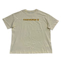 Converse Men’s T-Shirt Cream Loose Fit Short Sleeve Embroidered Logo Size Medium