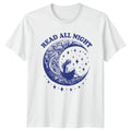 Read All Night Womens T-Shirt Celestial Boho Book Lover Birthday Gift For Her
