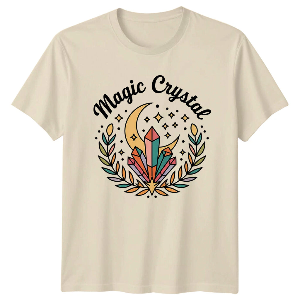Magic Crystal Moon Celestial Boho Style T-Shirt