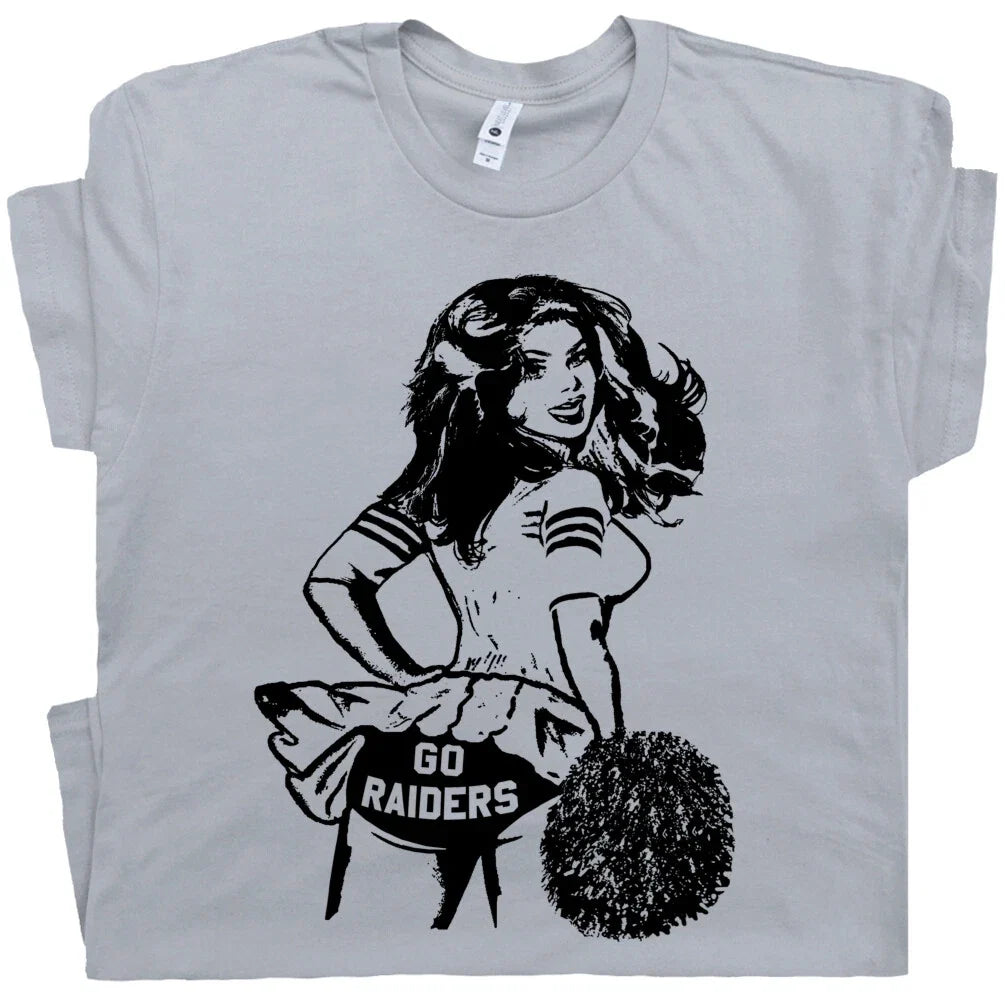 Go Raiders T Shirt Vintage Raiders Shirt Football Cheerleader Retro Throwback