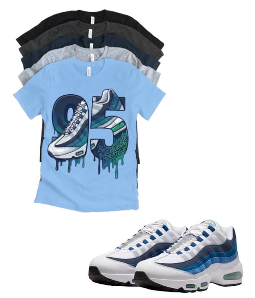 AM BB Max 95 Air Drip  Slate Sneaker Matching T-Shirt Sneakerhead Streetwear