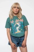 Def Leppard T Shirt Hysteria Album Art Band Logo new Official Unisex Green