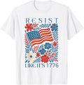 Vintage Boho Floral Subtle Resist Like It's 1776 250 Years T-Shirt