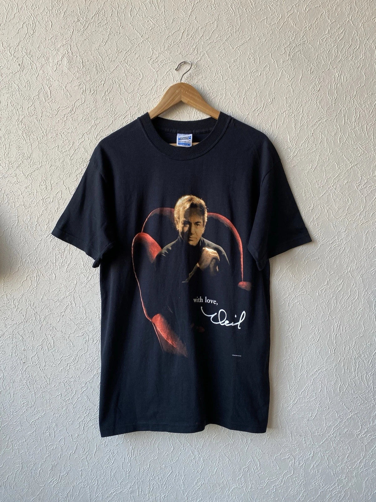 Vintage 1999 Neil Diamond World Tour With Love Europe Band USA Music T Shirt
