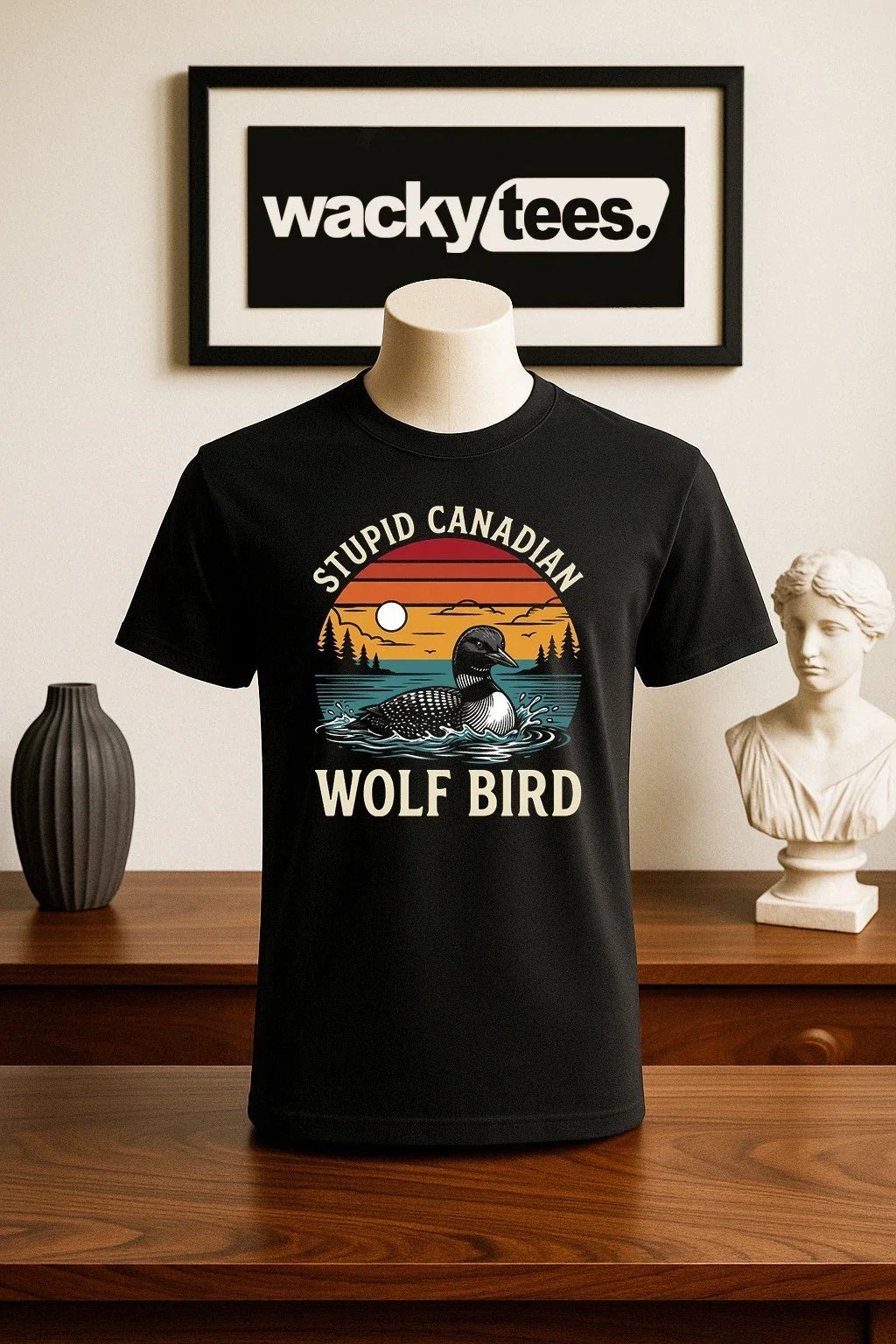 Stupid Canadian Wolf Bird Heated Rivalry Graphic Tee Shirt