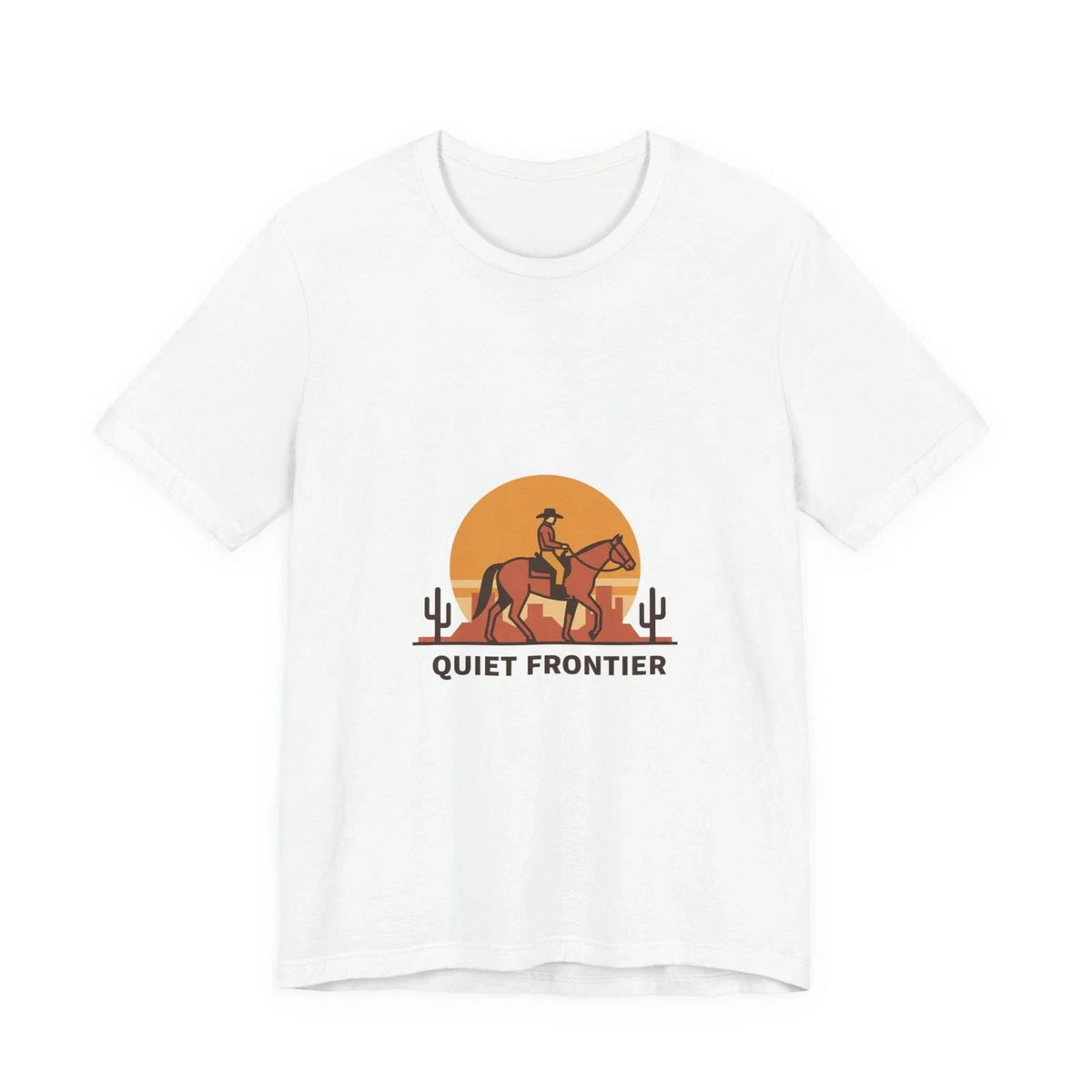 Quiet Frontier Cowboy Chic T-Shirt | western minimalist, desert sunset