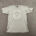 Vintage Y2K Spitfire T Shirt Sz L Gray Wheels Bighead Logo Skateboarding Grunge