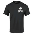 Distressed Skull and Crossbones Pocket Size T-shirt Novelty Shirt