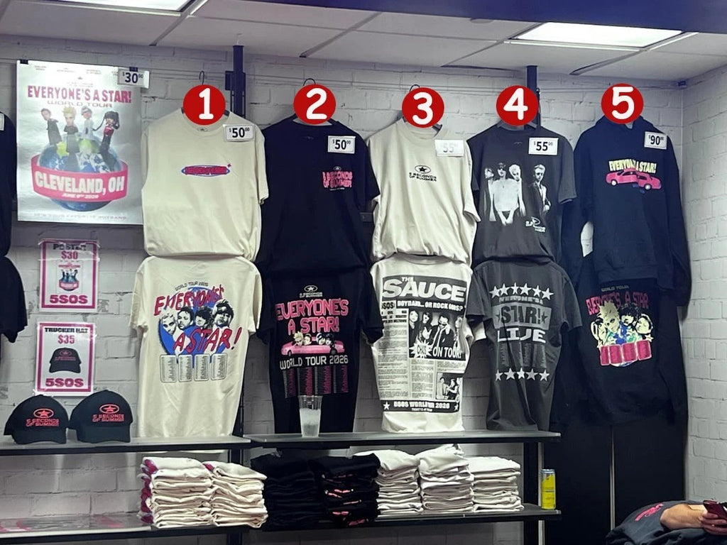 Seconds of Summer 5SOS 2026 World Tour T-Shirts (Reprint)