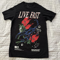 Reason Clothing Live Fast Graphic T-Shirt Black Size Medium Streetwear Tee