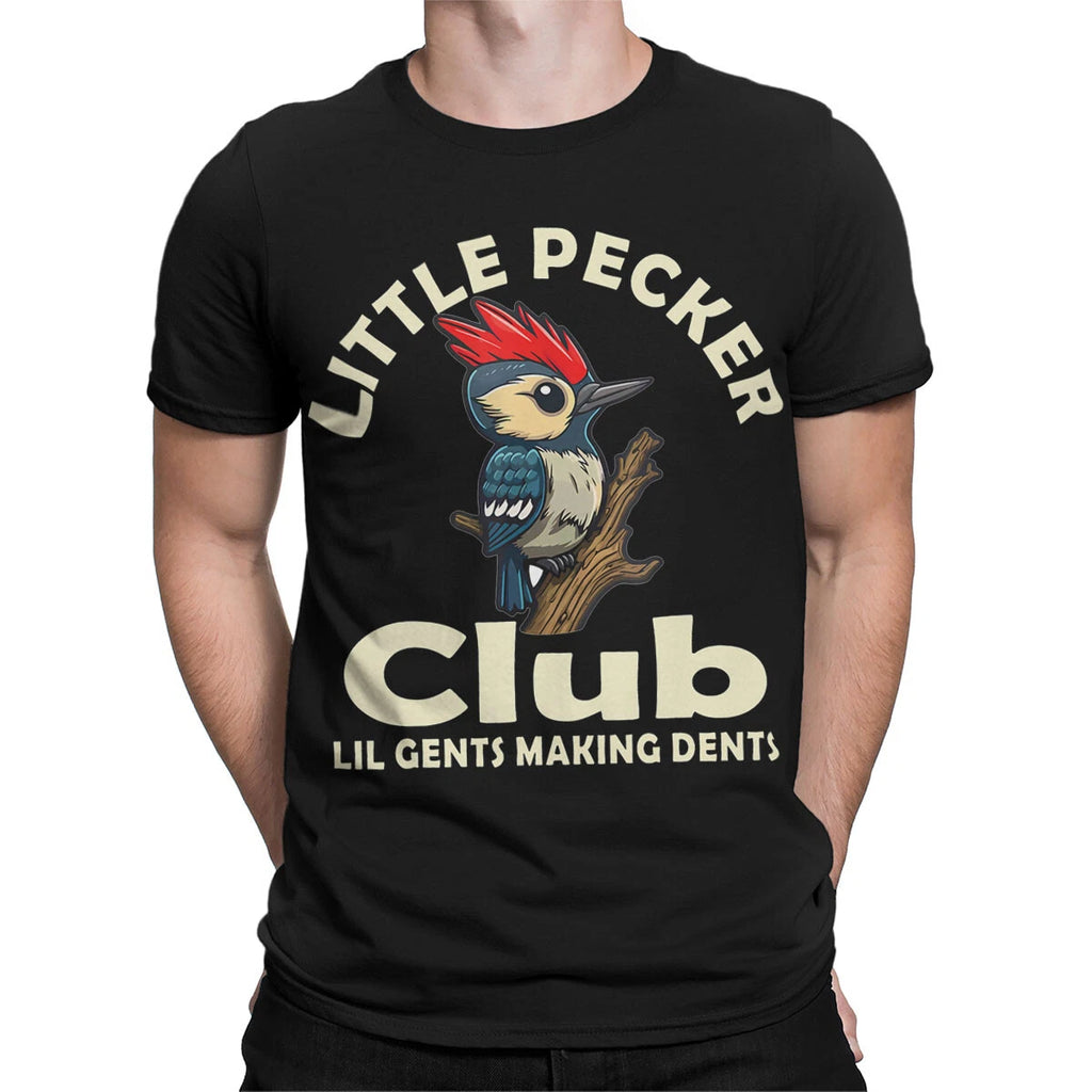 Little Woodpecker Club T-Shirt For Adults Cartoon Bird Fun & Playful Design#T489