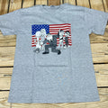 Vtg Y2K New Old Stock 2005 American Dad Flag Gray Graphic T-Shirt Men's Sizes