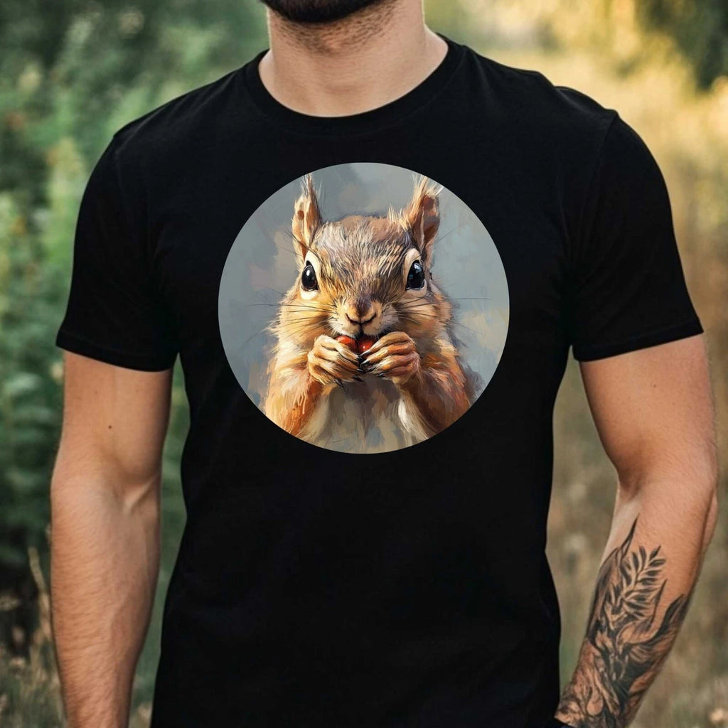 Mens Funny Squirrel Print Cotton T-Shirt Size XS to 5XL