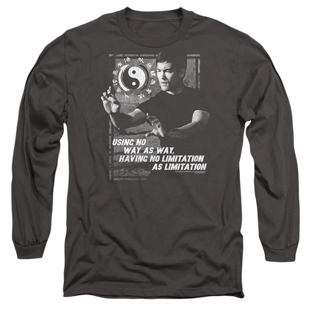 Bruce Lee No Way As A Way Long Sleeve T-Shirt S-2XL, Charcoal