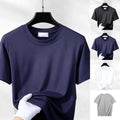 Men's Solid Color Short Sleeve T-Shirt Loose Fit Round Neck Oversized Casual
