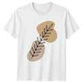 Minimalist Botanical Leaf Line Art T-Shirt Boho Style Nature Birthday Gift