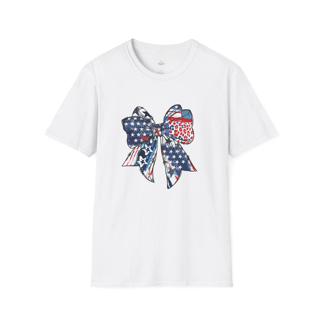 Patriotic Bow T-Shirt | Cute 4th of July Gift, Summer Style, Casual Wear,
