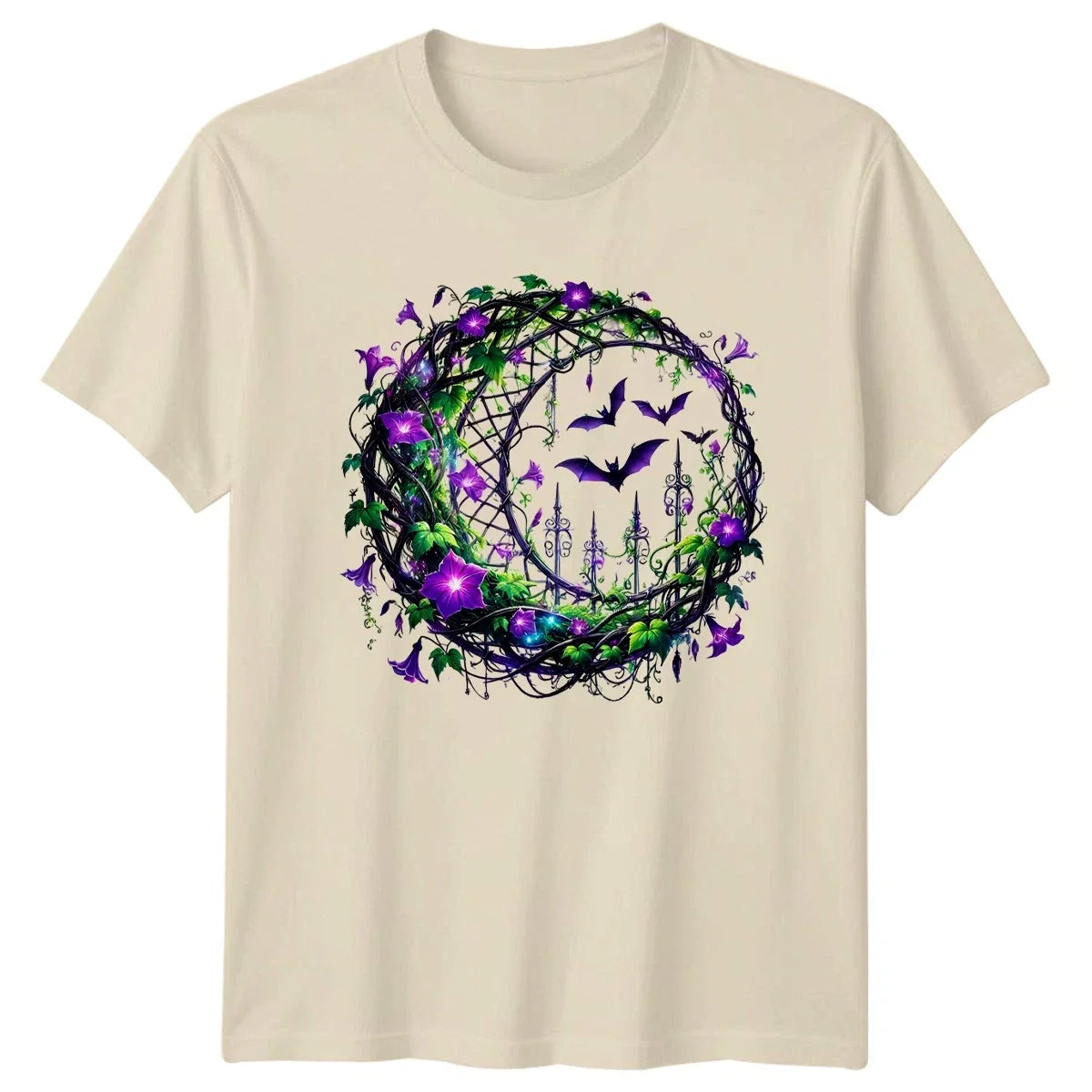 Mystical Bats Morning Glory Moon T-Shirt Gothic Fantasy Birthday Gift
