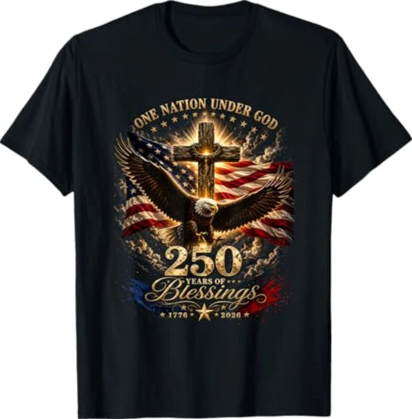 One Nation Under God 250 Years 250th Anniversary USA Men T-Shirt