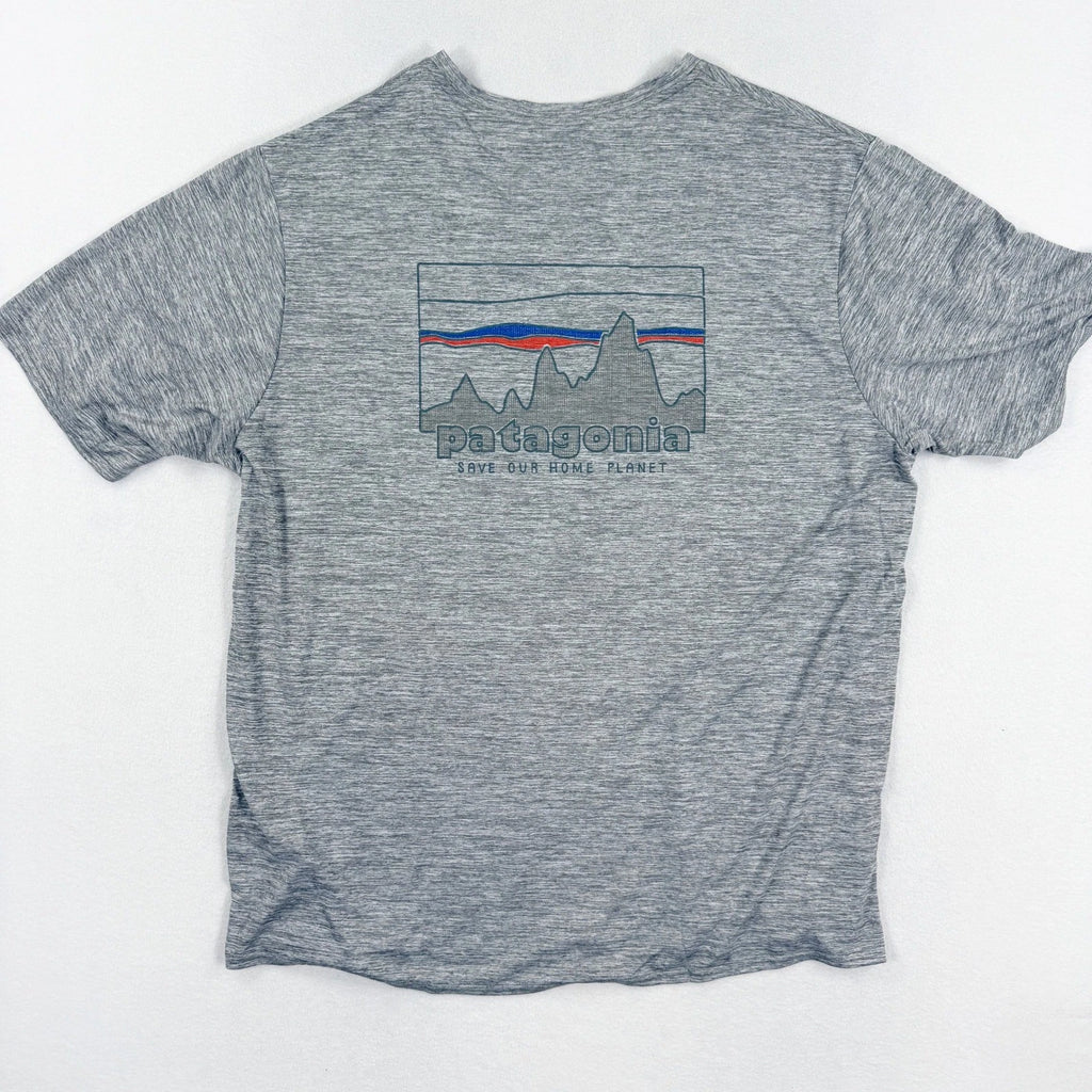 Patagonia Capilene Cool Daily Shirt Men XL Grey 73 Skyline Save Our Planet 45235