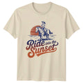 Ride Into The Sunset Womens T-Shirt Cowgirl Horse Riding Western Gift For Her