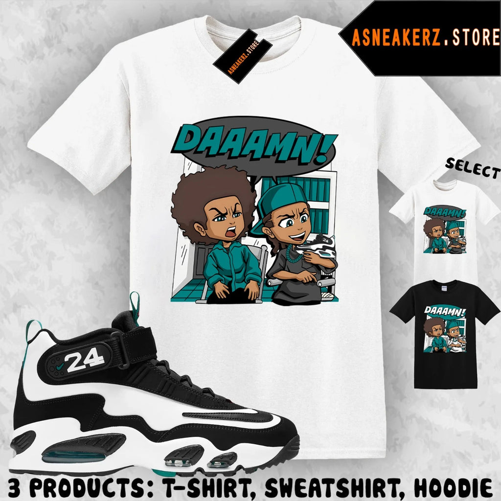 Tee Shirt Matching Air Griffey Max 1 Freshwater Match Sneaker The Boondocks Damn