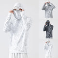 Fishing T-Shirt for Men UV Protective Hooded Top with High Neck Design