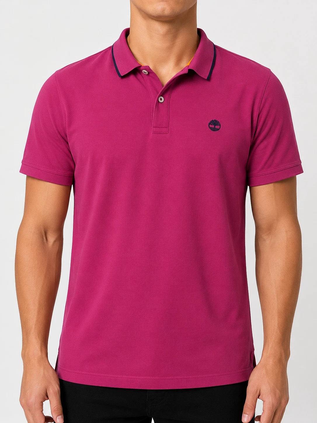 Timberland Men's Pink Slim Fit Polo Shirt XXL 100% Cotton Logo