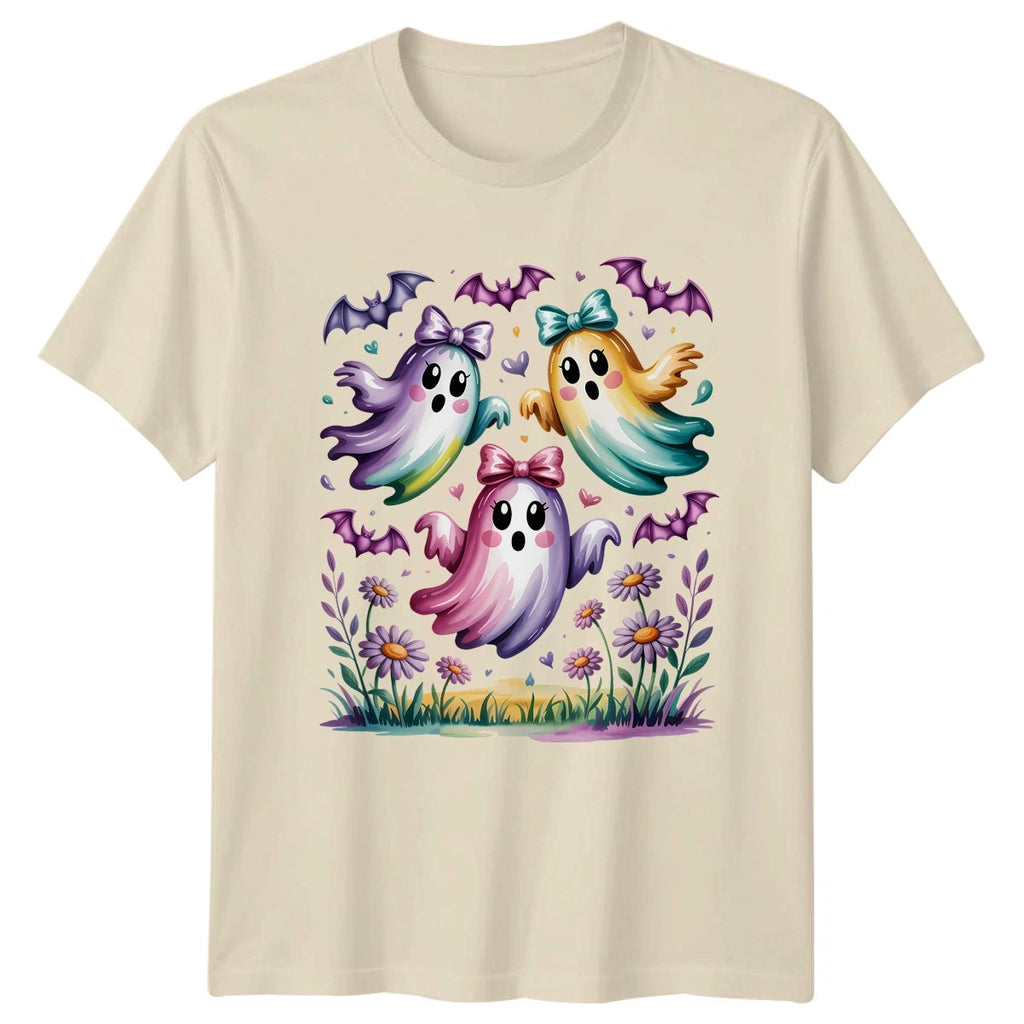 Cute Pastel Ghost Womens T-Shirt Pastel Ghost Halloween Gift For Her
