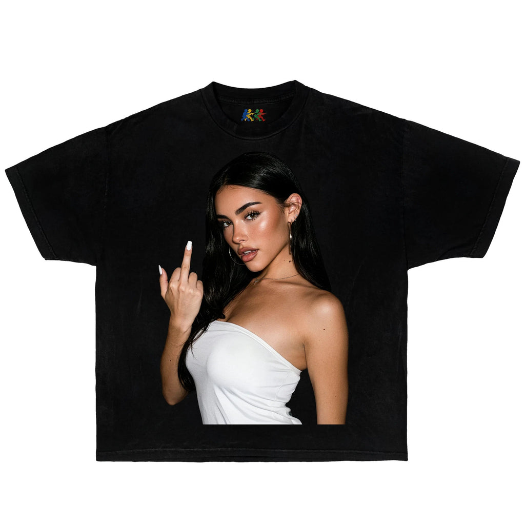 Madison Beer Vintage Graphic T-Shirt Black – Y2K Pop Bootleg Boxy Oversized