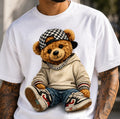 Urban Teddy Bear Graphic T Shirt Mens Street Style Fashion Tee Short Sleeve